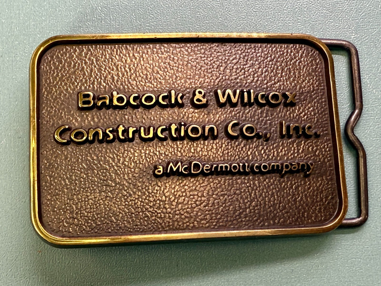 Babcock & Wilcox Construction Co. Commemorative Solid Brass Jadco Belt Buckle