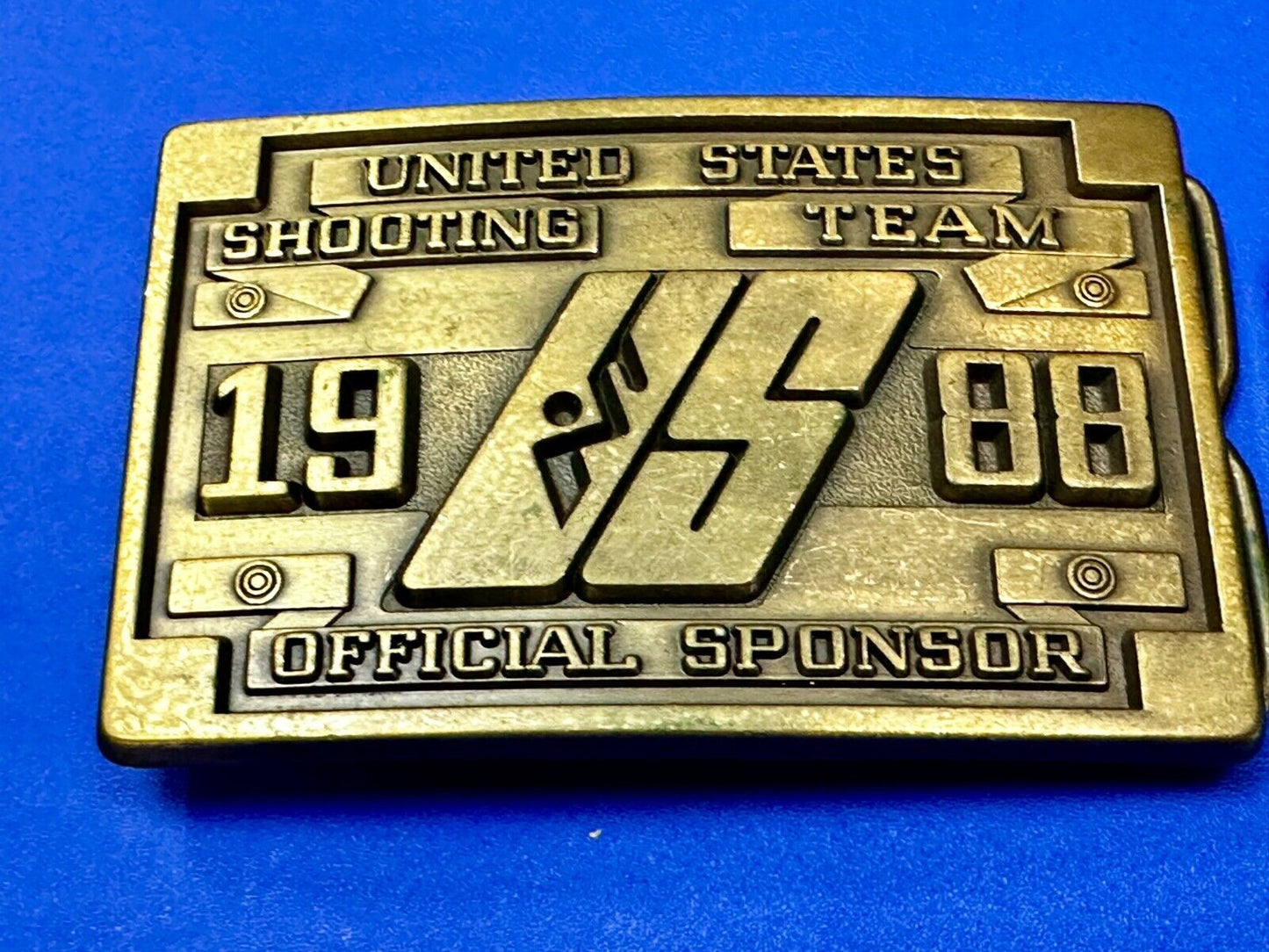 United States Shooting Team 1988 Official Sponsor Seoul Korea NOS Belt Buckle