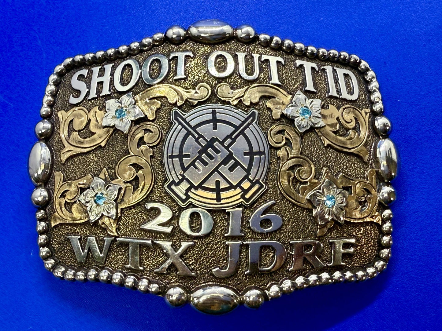 2016 WTX JDRF Budweiser Shootout NASCAR Trophy Molly's Custom Silver Belt Buckle