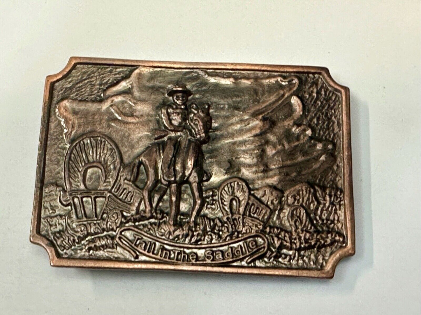 Tall in the Saddle Art Western Horse and Cowboy way of life! Vintage belt buckle