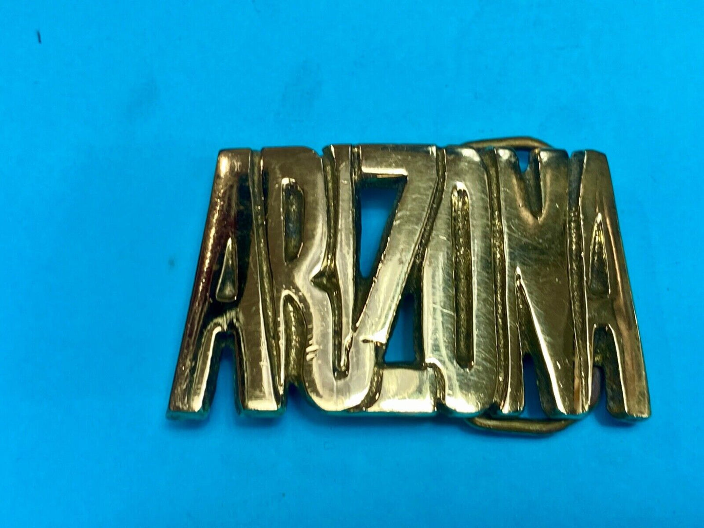 Arizona - The Great State or NAME solid brass Block Letter belt buckle