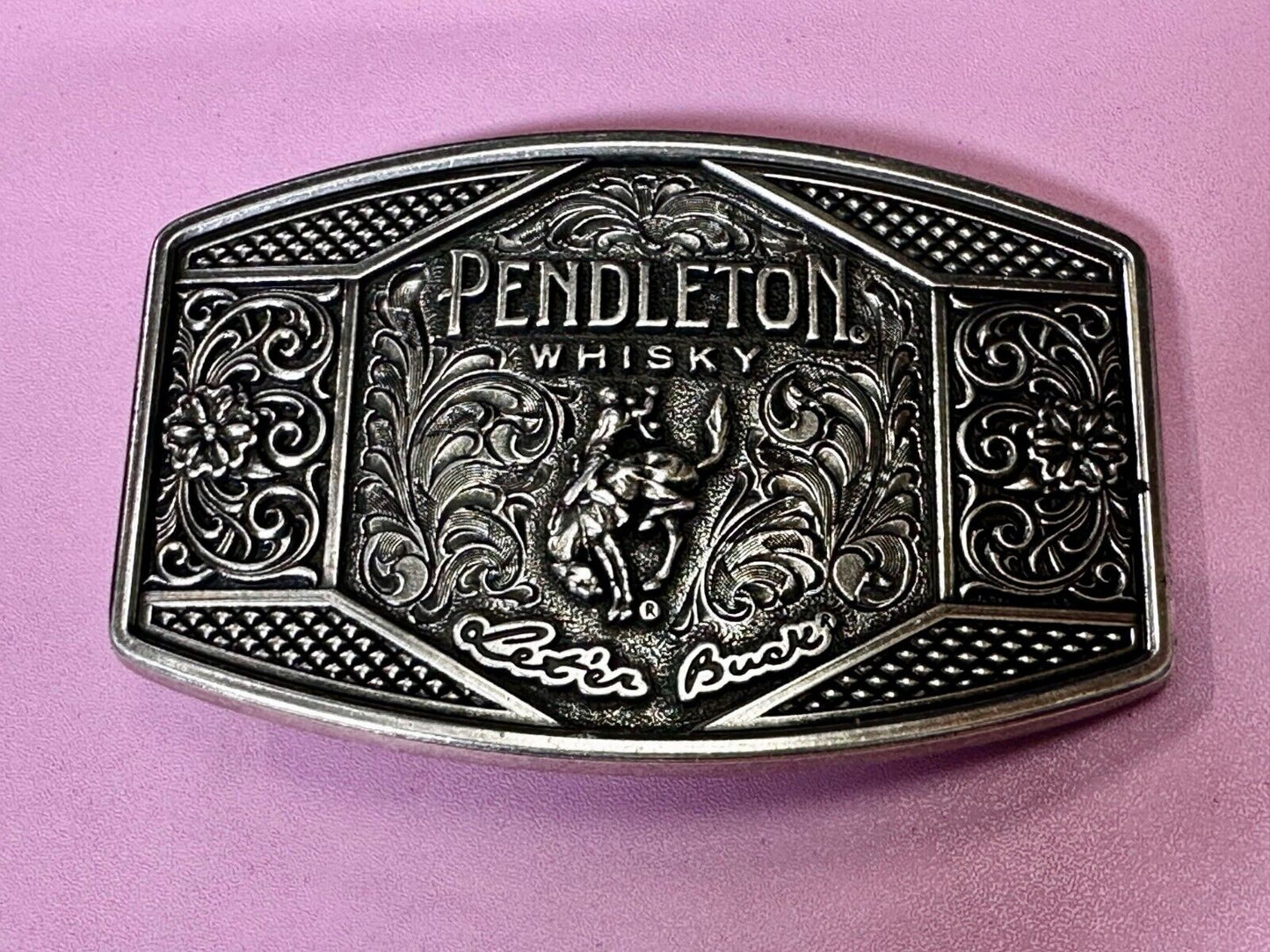 2022 Pendleton Whisky Let'er Buck Montana Silversmith Rodeo NOS Belt Buckle