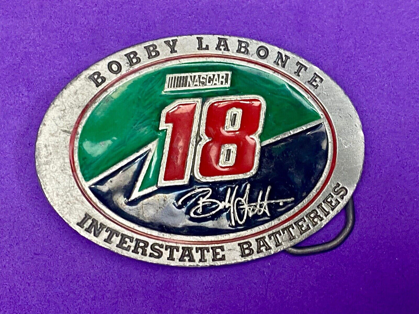 1990'S Bobby Labonte Nascar # 18 Used Collectable Belt Buckle By Redline Sports