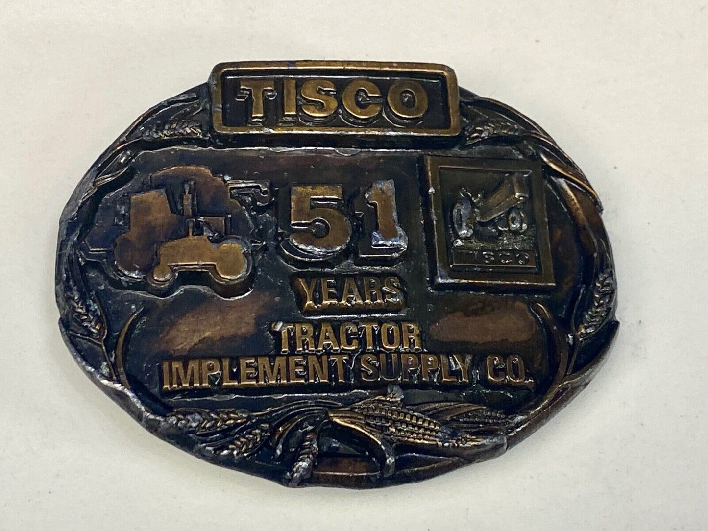 1988 Tisco Tractor Implement Supply Agriculture Farming 51 Year Belt Buckle