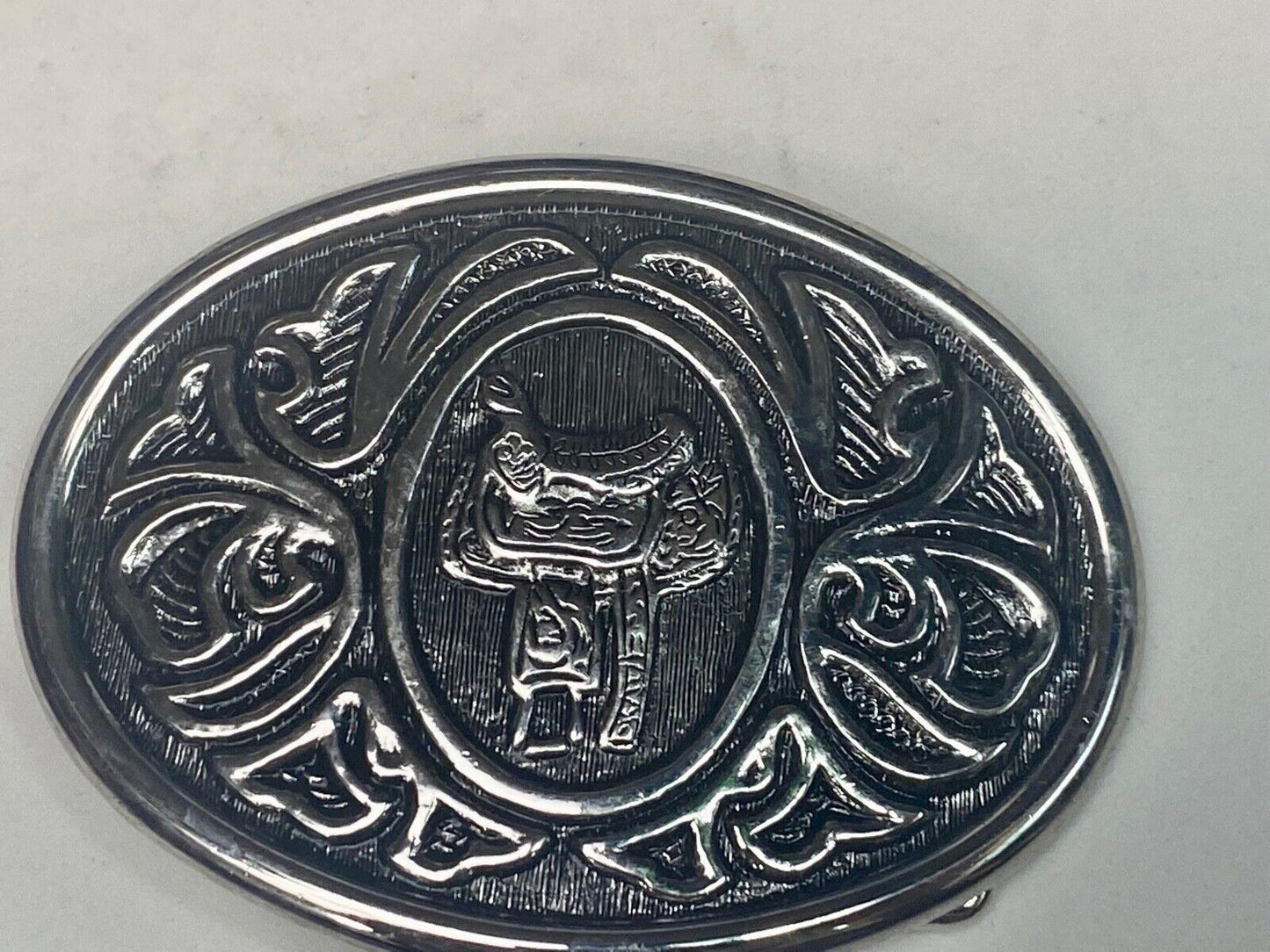 Avon Western Horse Saddle Rodeo Cowboy Ornate Metal Belt Buckle