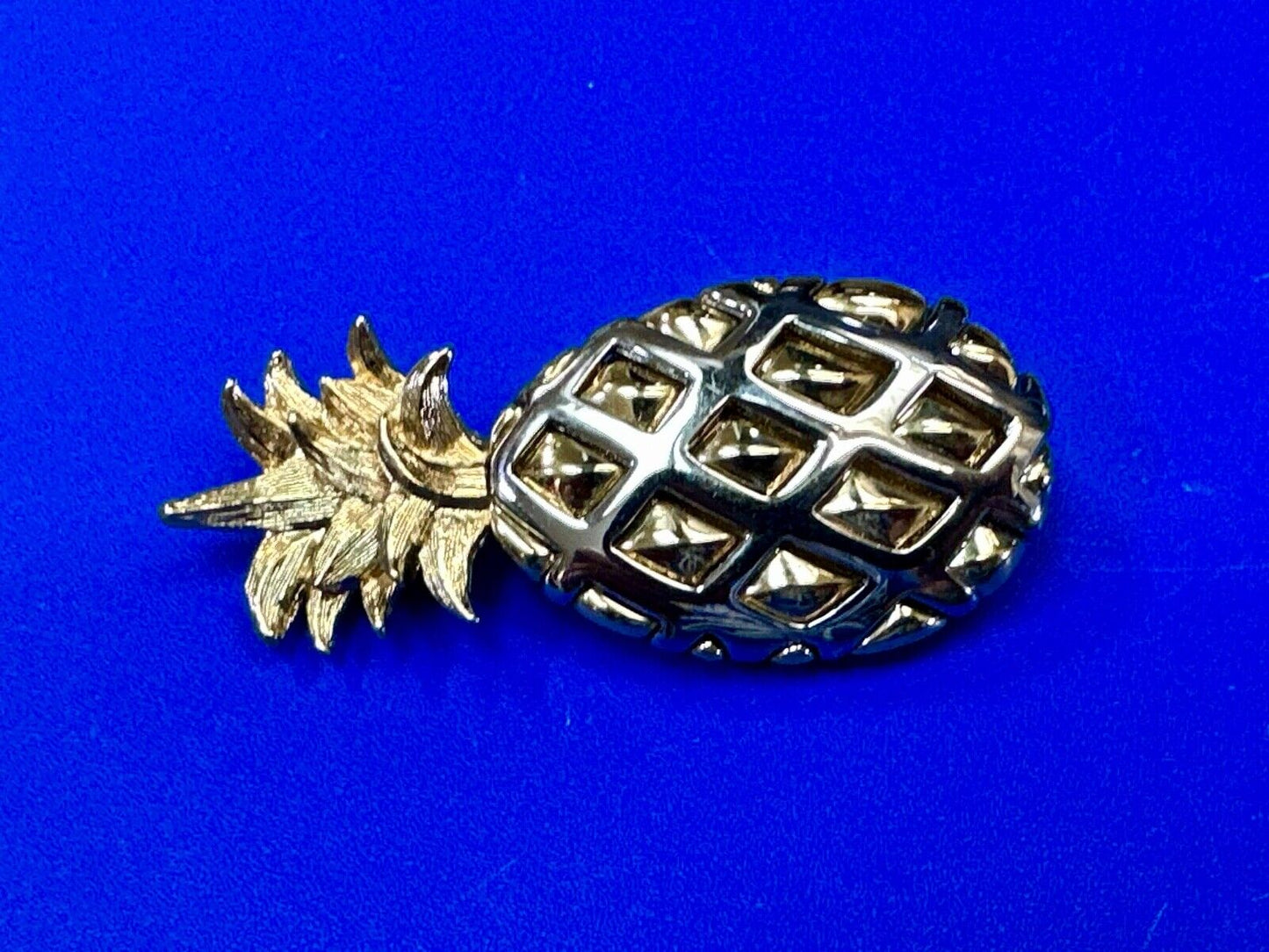 Vintage Jewelry Signed LC Silver & Gold Tone Pineapple
