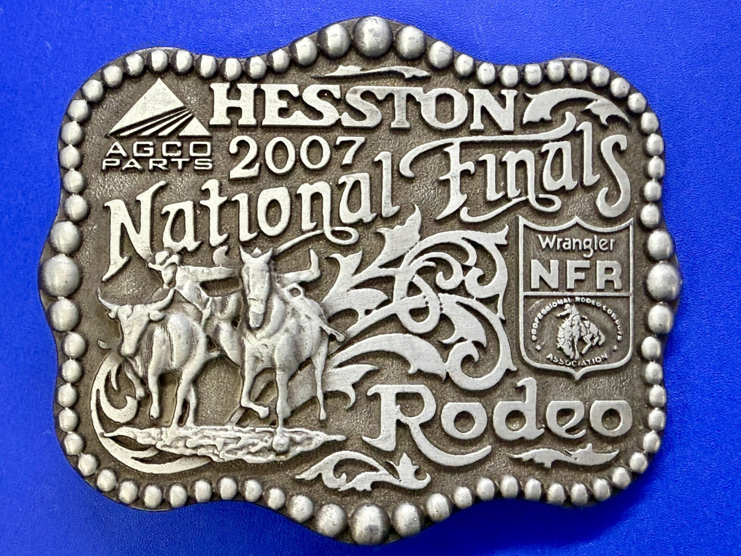 2007 Hesston Wrangler National Finals Rodeo Montana Silversmiths Belt Buckle