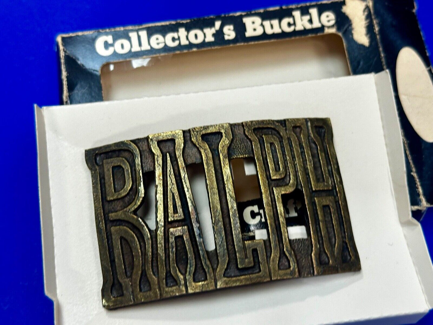 Beautiful Customized Name RALPH Cut-Out Vintage Belt Buckle by THE CHAD - in box