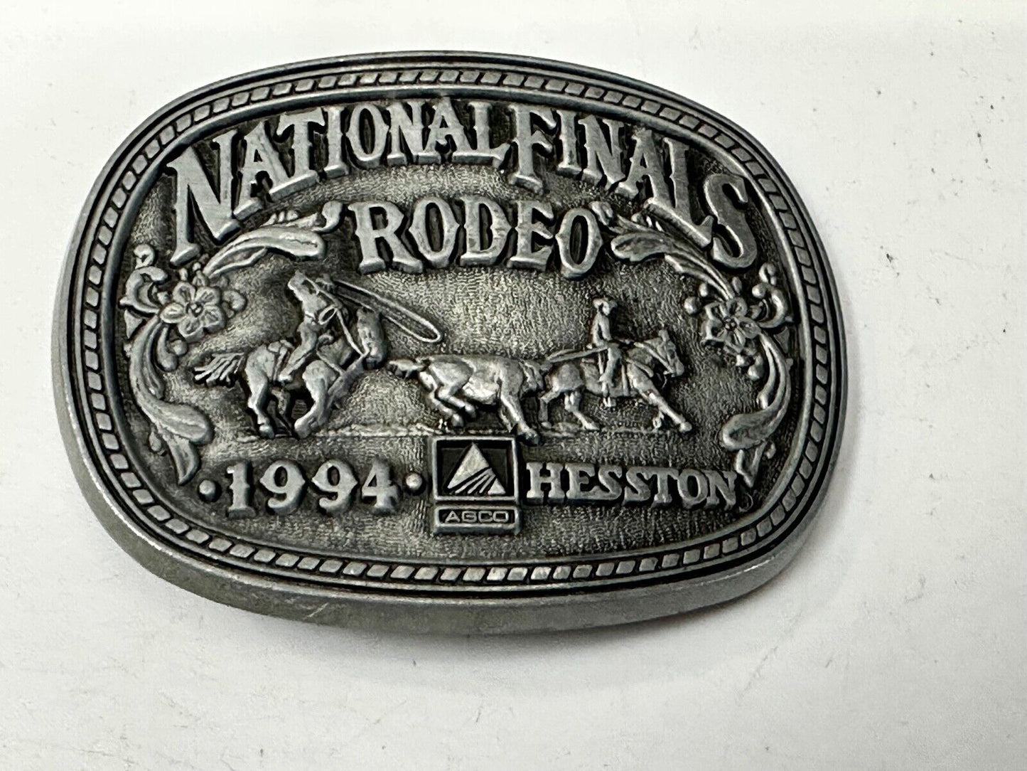 1994 NFR National Finals Rodeo NOS Youth Size Hesston Commemorative Belt Buckle