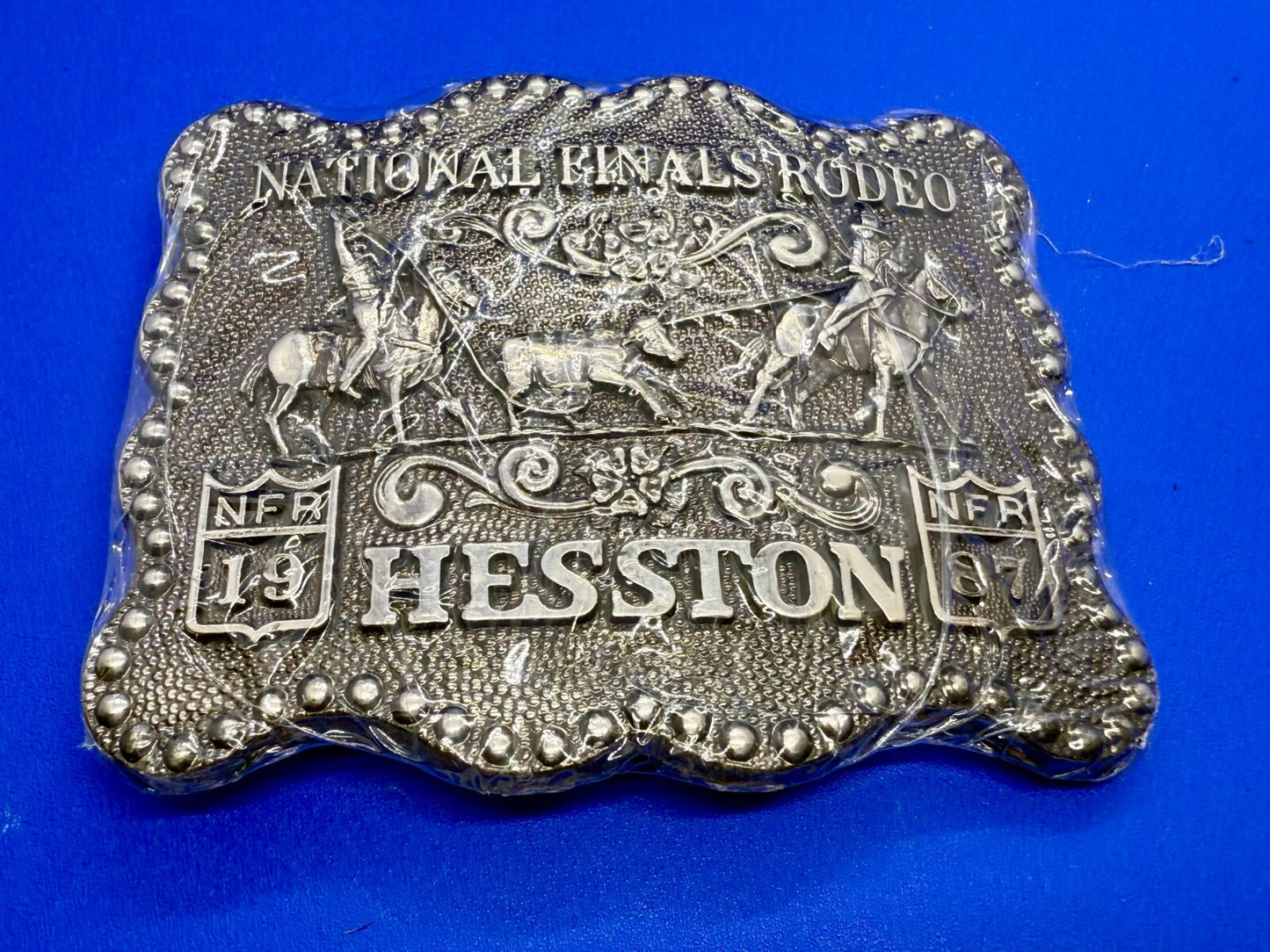 1987 Hesston NFR National Finals Rodeo Cowboys Award Design Medals Belt Buckle