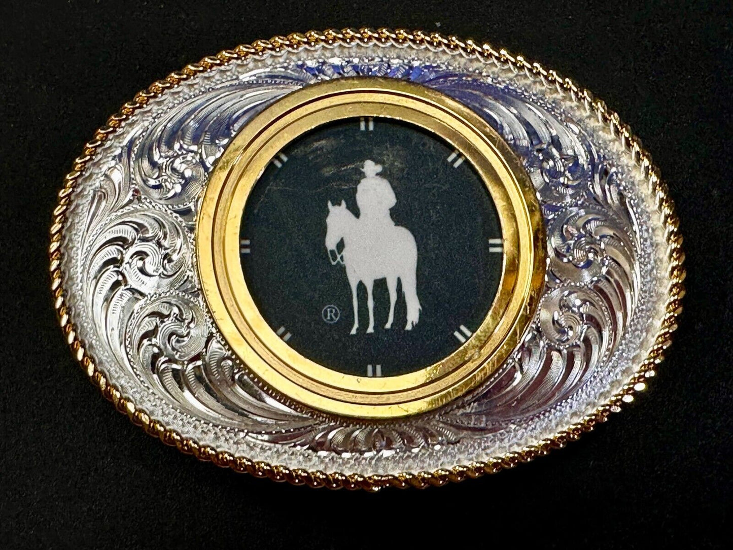 Vintage Blank Coin CollectorsTwo Tone Vintage Montana Silversmith Belt Buckle