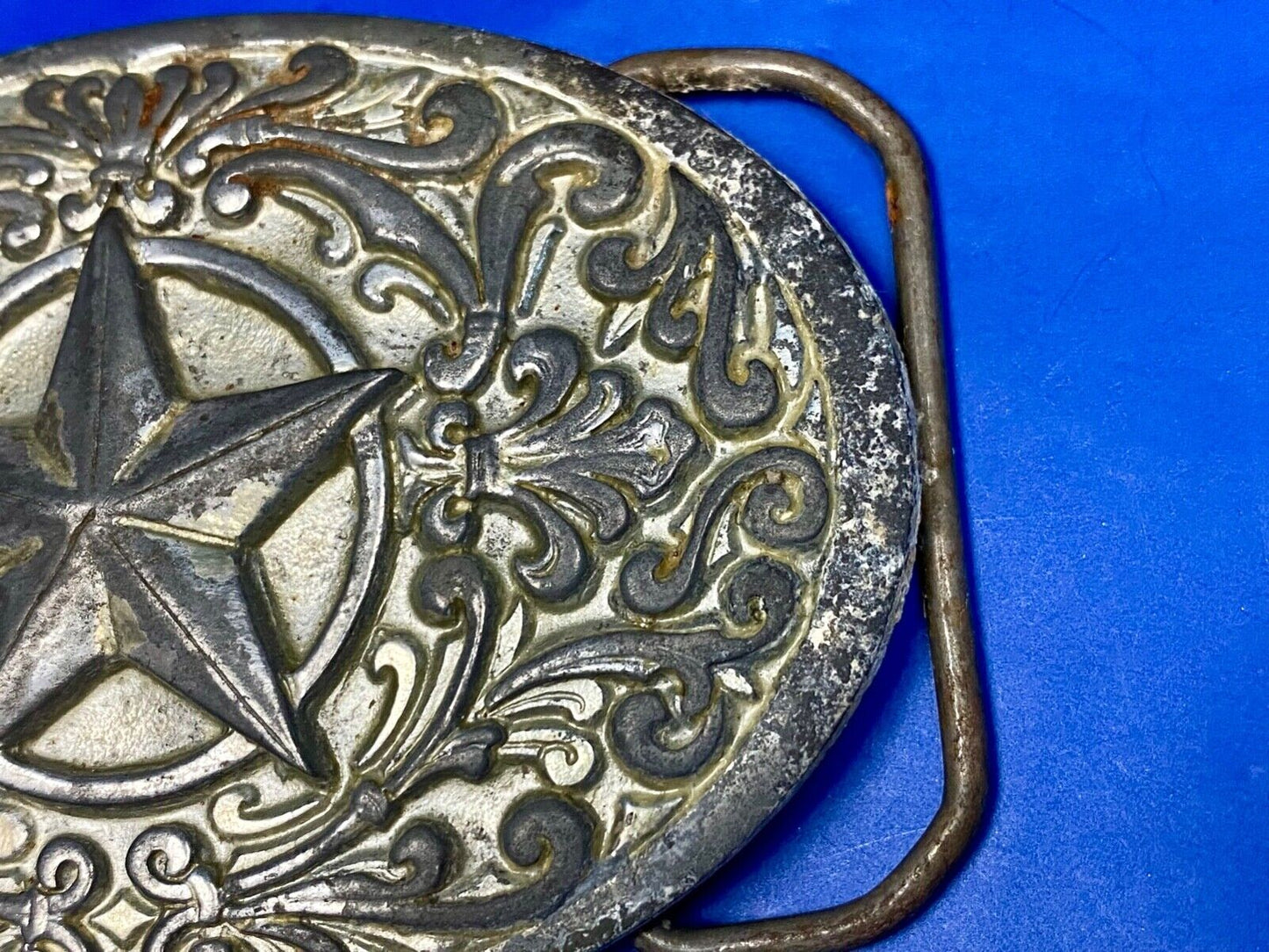 Vintage 1993 Western Star And Flower Swirl - Great American Belt Buckle Co