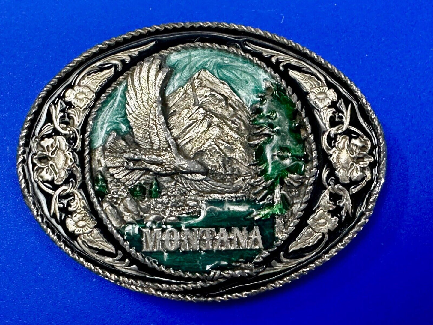 The Great State of Montana Vintage W-5 Siskiyou Eagle Mountain Belt Buckle