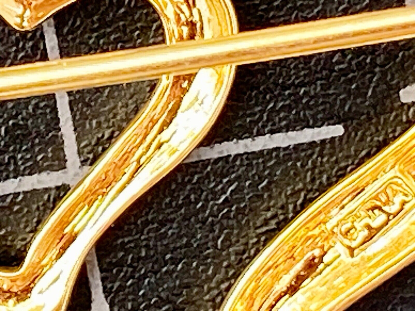 Vintage Brooch Scatter Pin Tie Tac Signed CTA Heart Victorian Antiqued