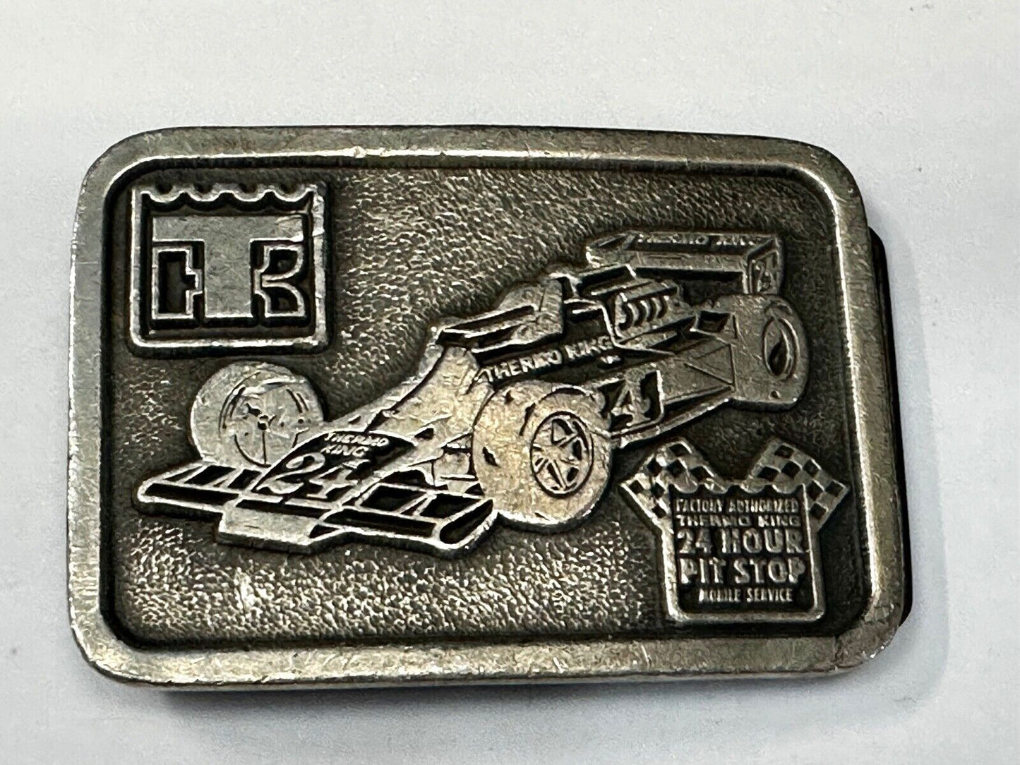 TK Thermo King - Indy Motor Speedway 24 hour pit stop Vintage Belt Buckle