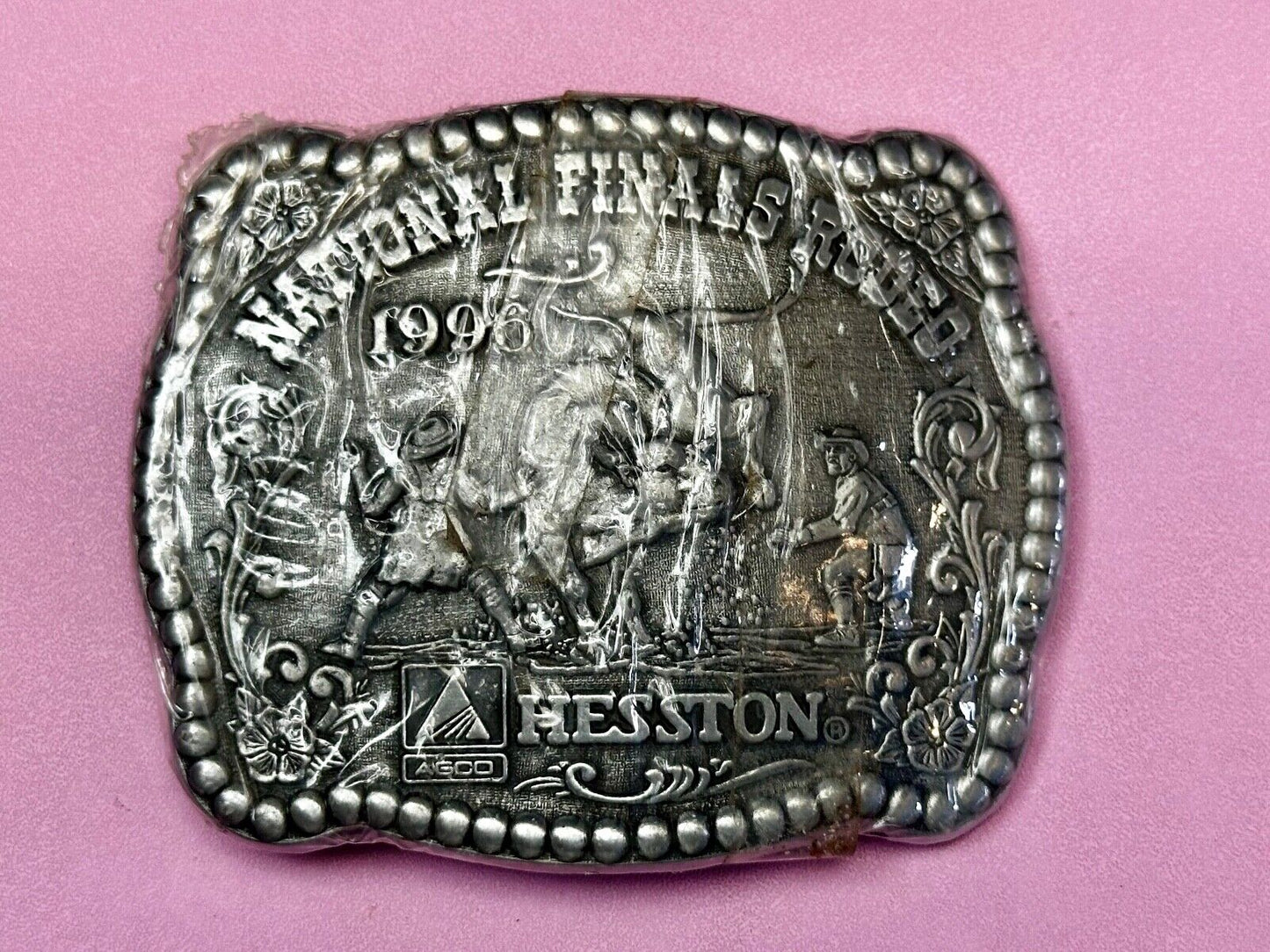 1987 National Finals Rodeo NFR Cowboy Western NOS Belt Buckle in wrap