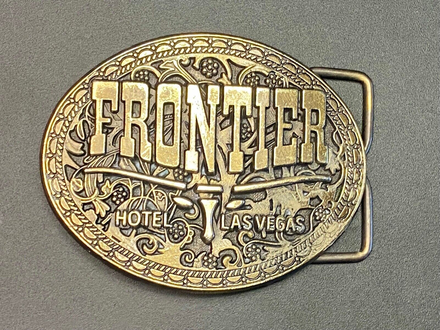Vintage 80'S Las Vegas "Frontier" Hotel / Casino Western Promotional Belt Buckle