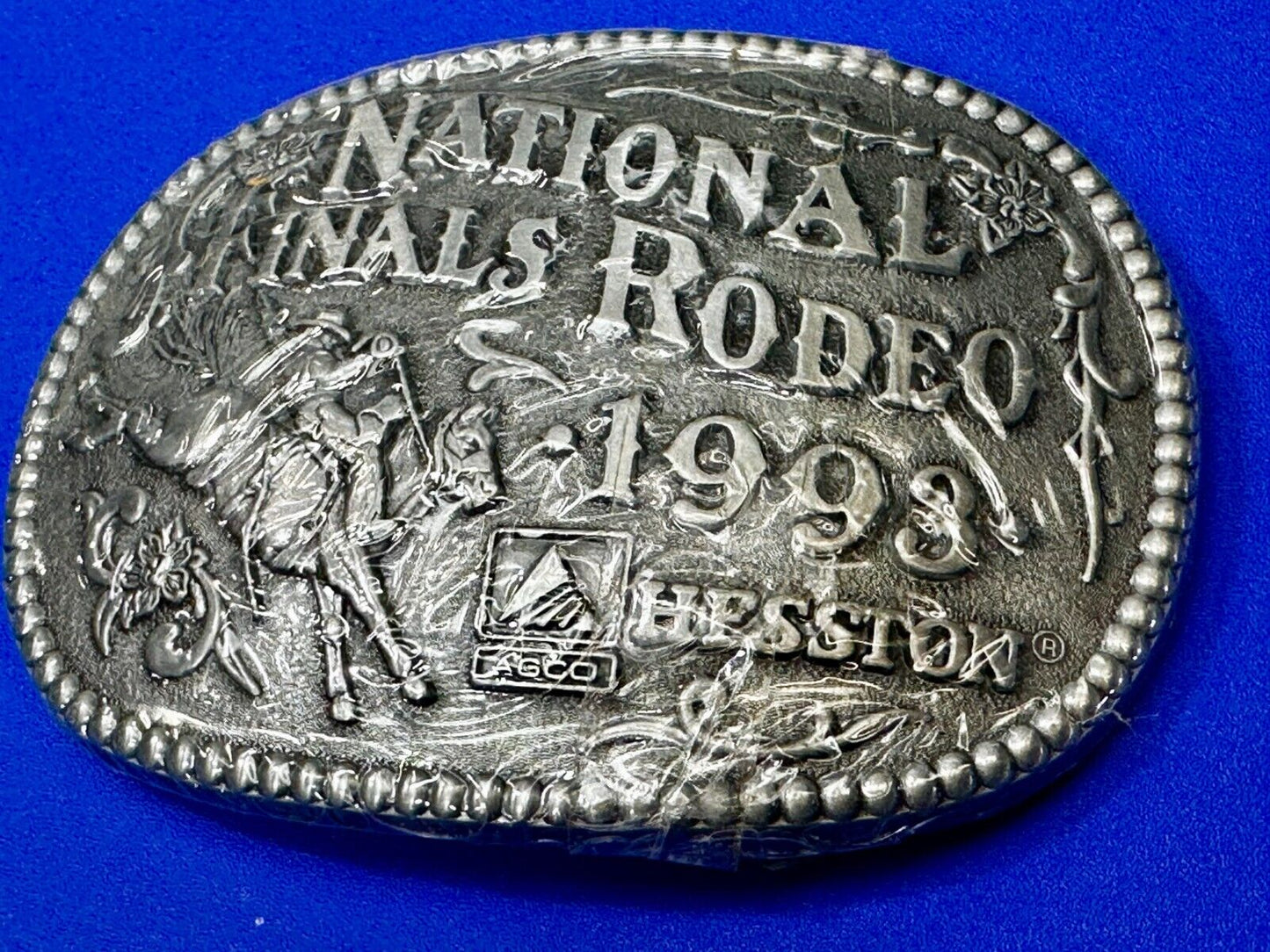 1993 Hesston National Finals Rodeo NFR Cowboys NOS Adult Size Belt Buckle