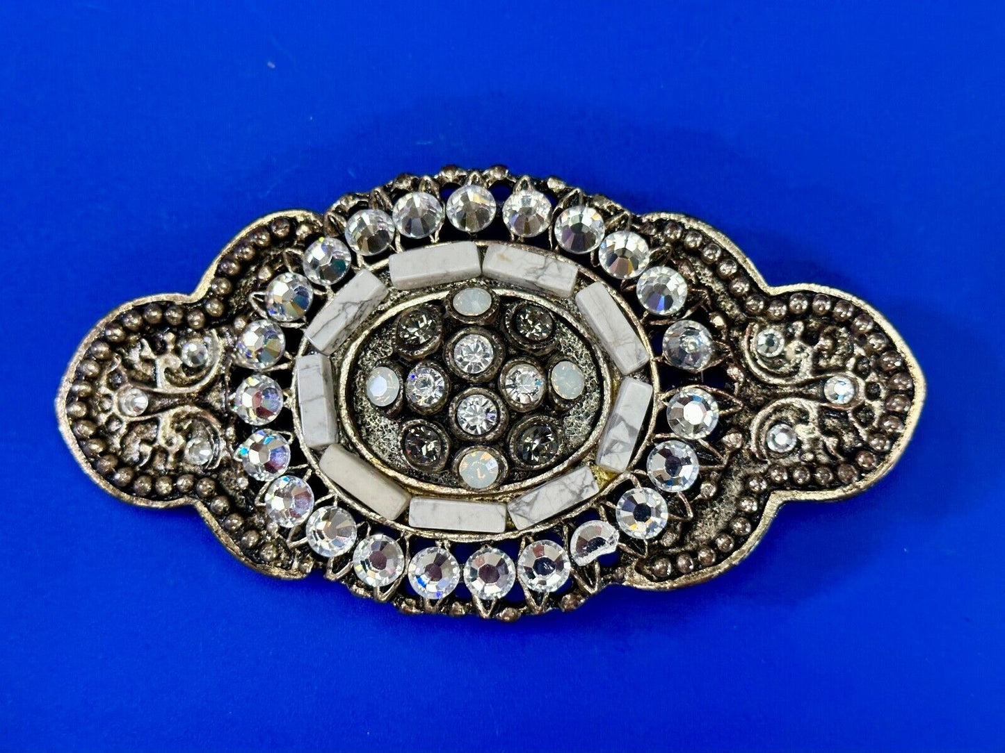 Vintage accented antique victorian vibe large belt buckle