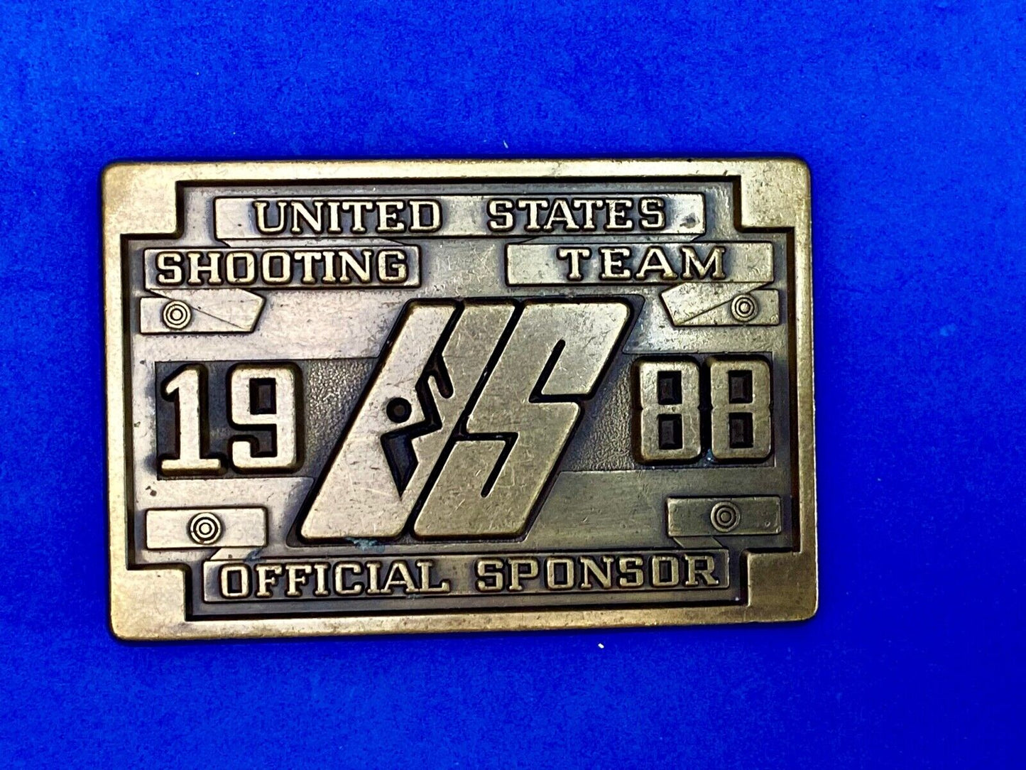 1988 Us Shooting Team Belt Buckle Official Sponsor