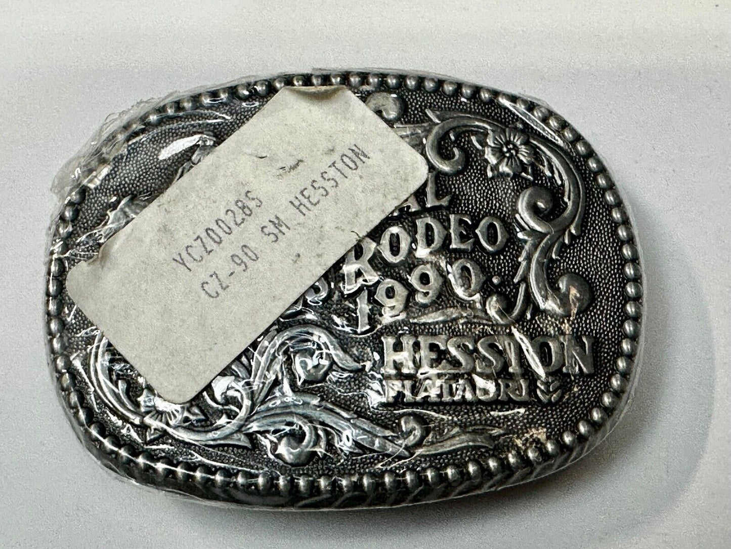 1990 NFR National Finals Rodeo NOS Youth Size Hesston Commemorative Belt Buckle
