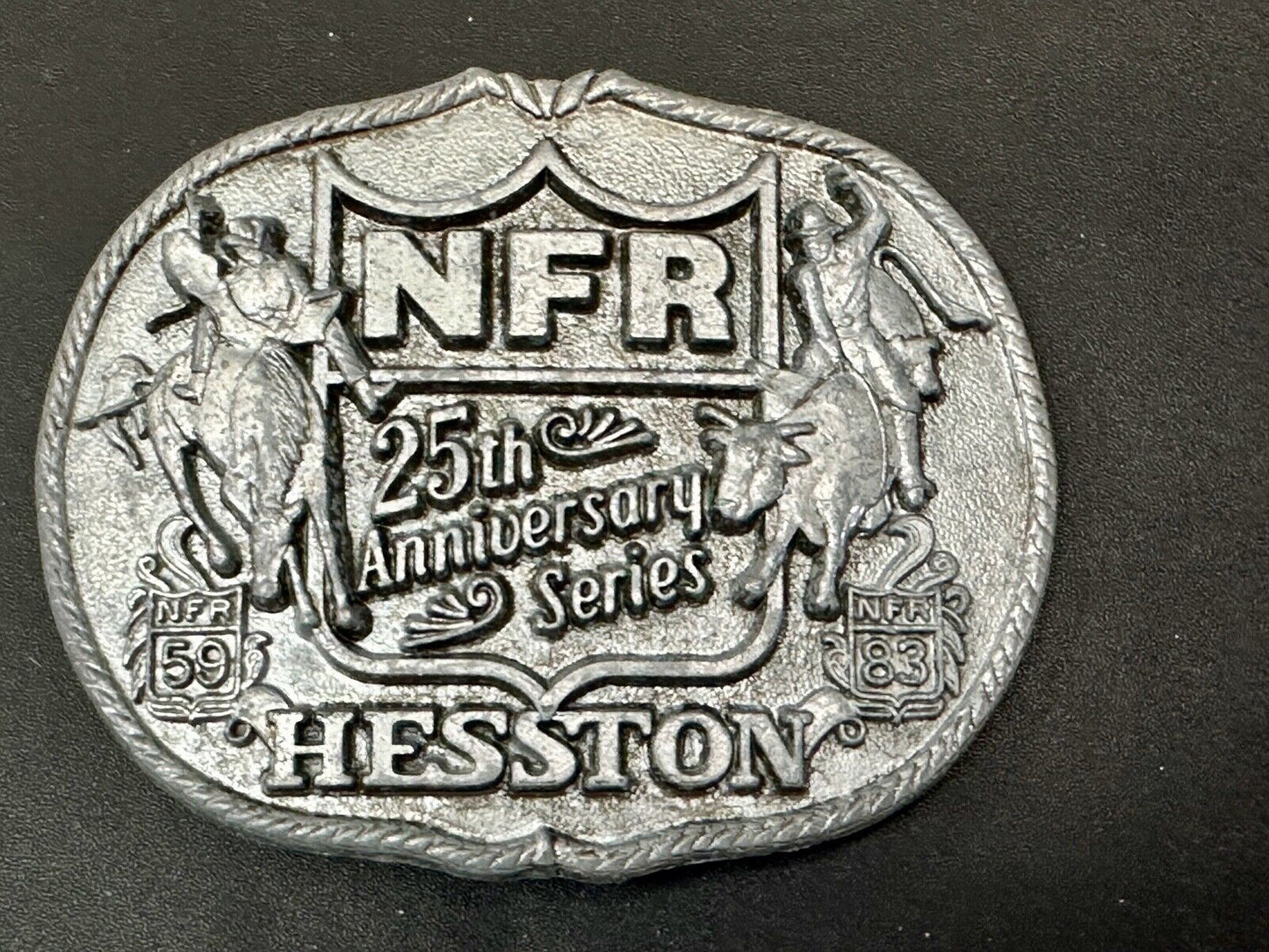 1983 Hesston National Finals Rodeo 25th Anniversary Adult Collectors Belt Buckle