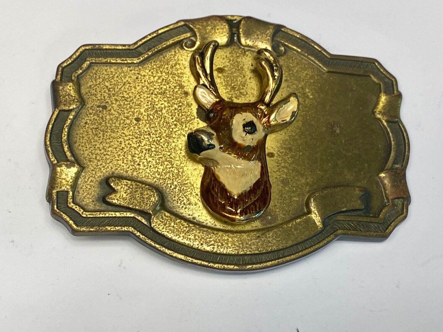 Vintage DEER Head Bust on wall! in western framed belt buckle