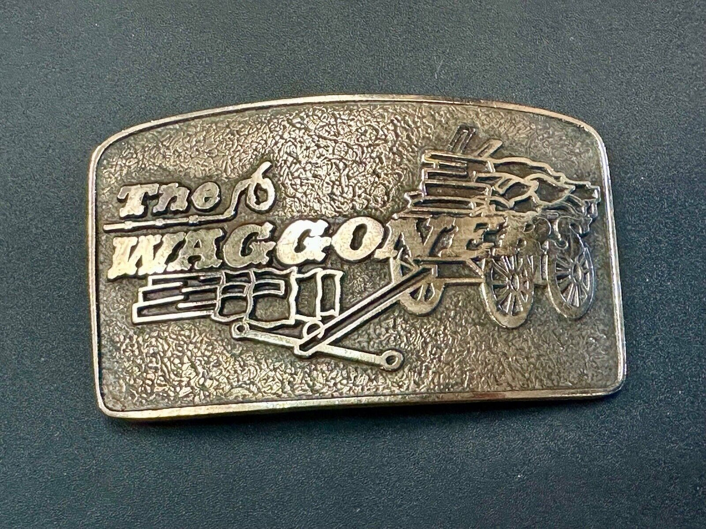 The Waggoners Vintage Trucking company advertising solid bronze belt buckle