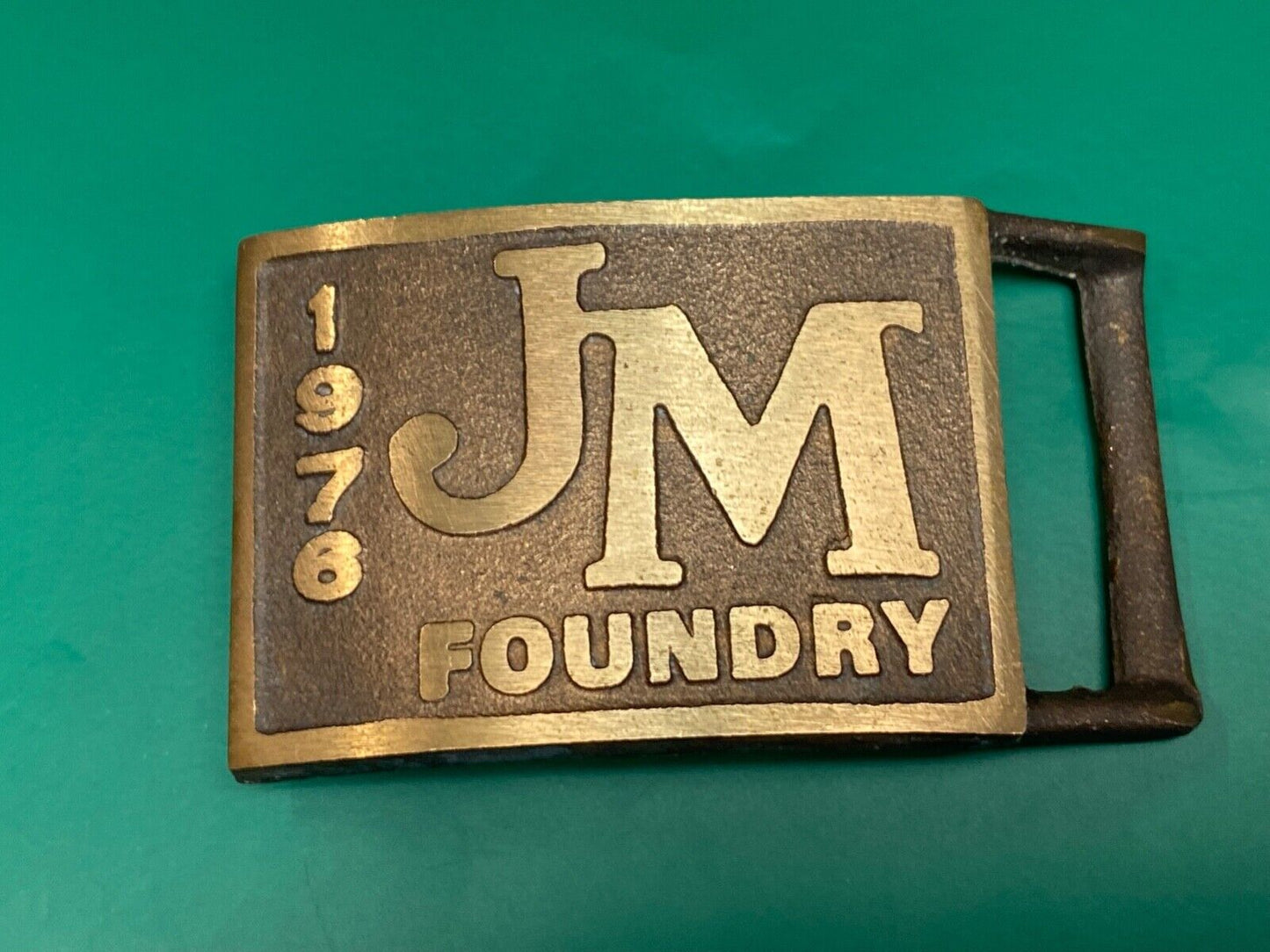 Vintage 1976 JM FOUNDRY Castings Summerville SC Company Advertising Belt Buckle
