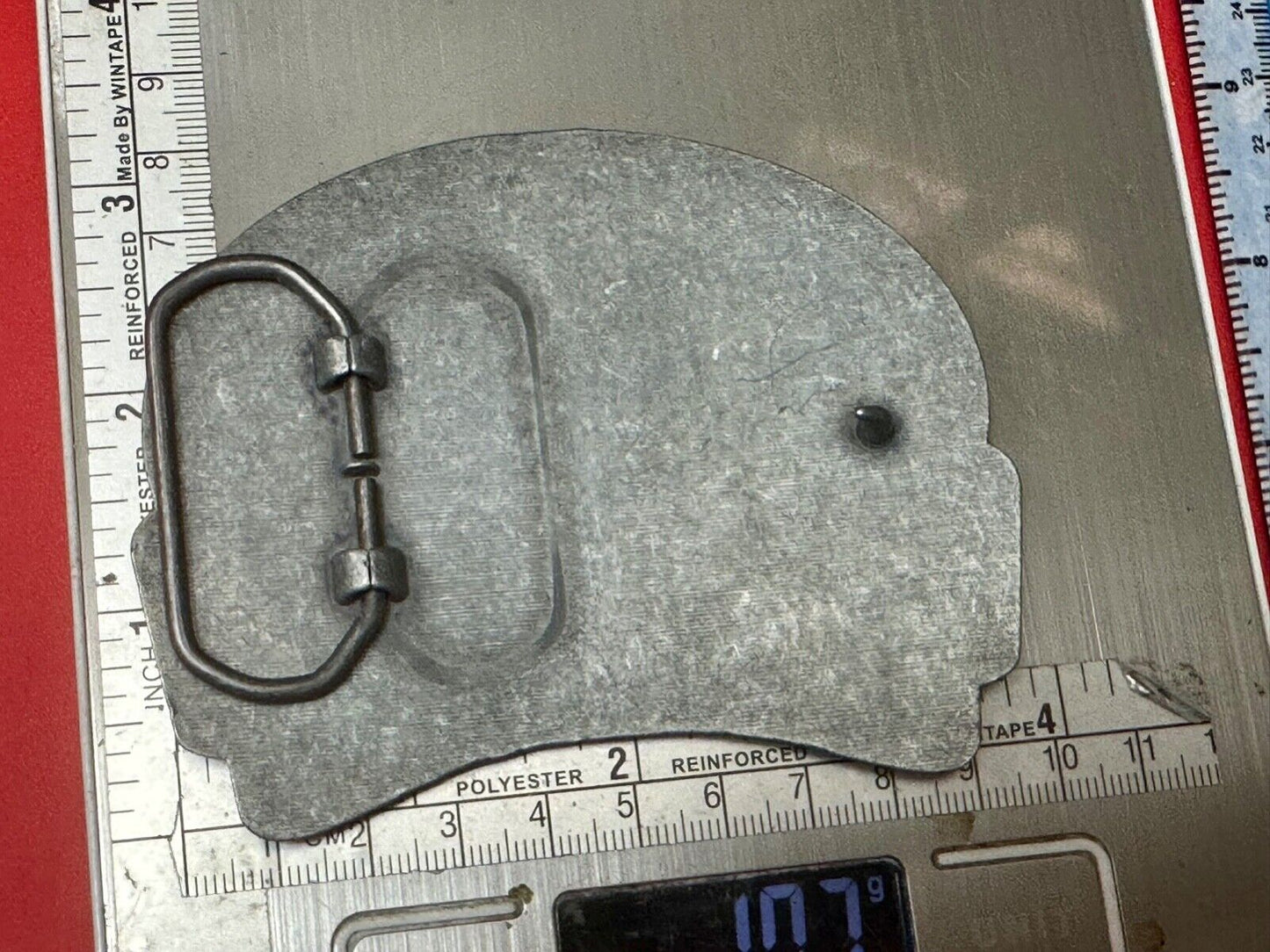 Tequila advertising 100 Anos Vintage Pewter Metal cutout belt buckle