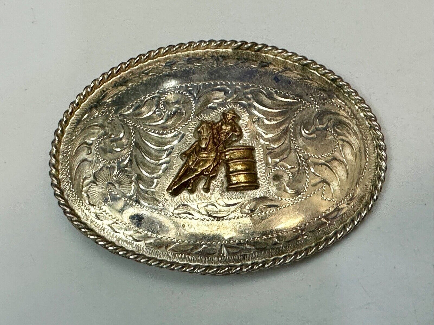 BARREL RACING TROPHY Blank Award Scrolls to engrave Vintage TEX TAN Belt Buckle