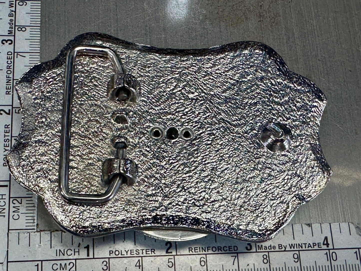Beautiful Black Detailed cabochon cab stone centerpiece on horseshoe belt buckle