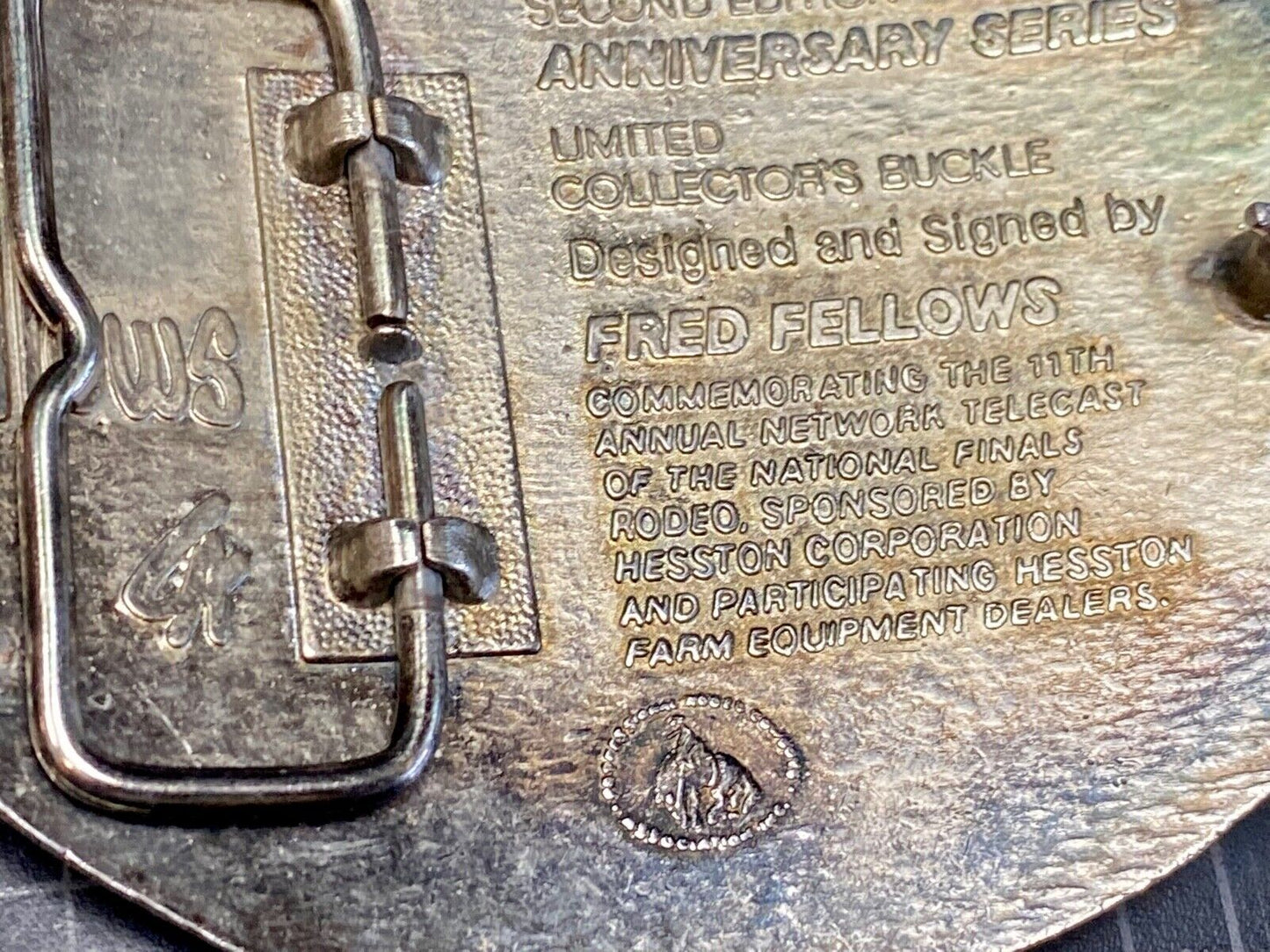 1984 Adult Size Nfr National Finals Rodeo Belt Buckle By Fred Fellows