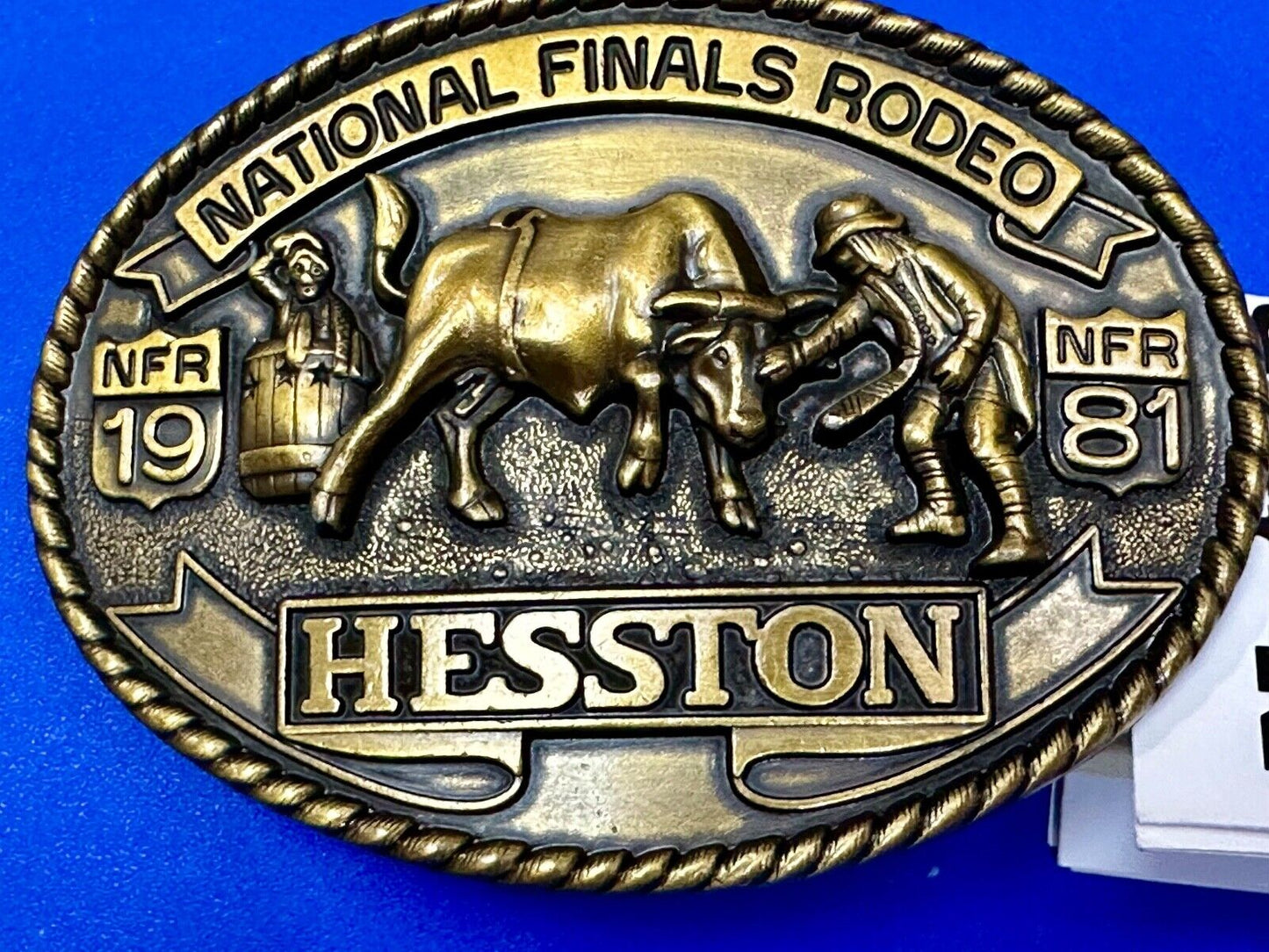 1981 Hesston National Finals Rodeo NFR Collectors Rodeo Cowboy NOS Belt Buckle