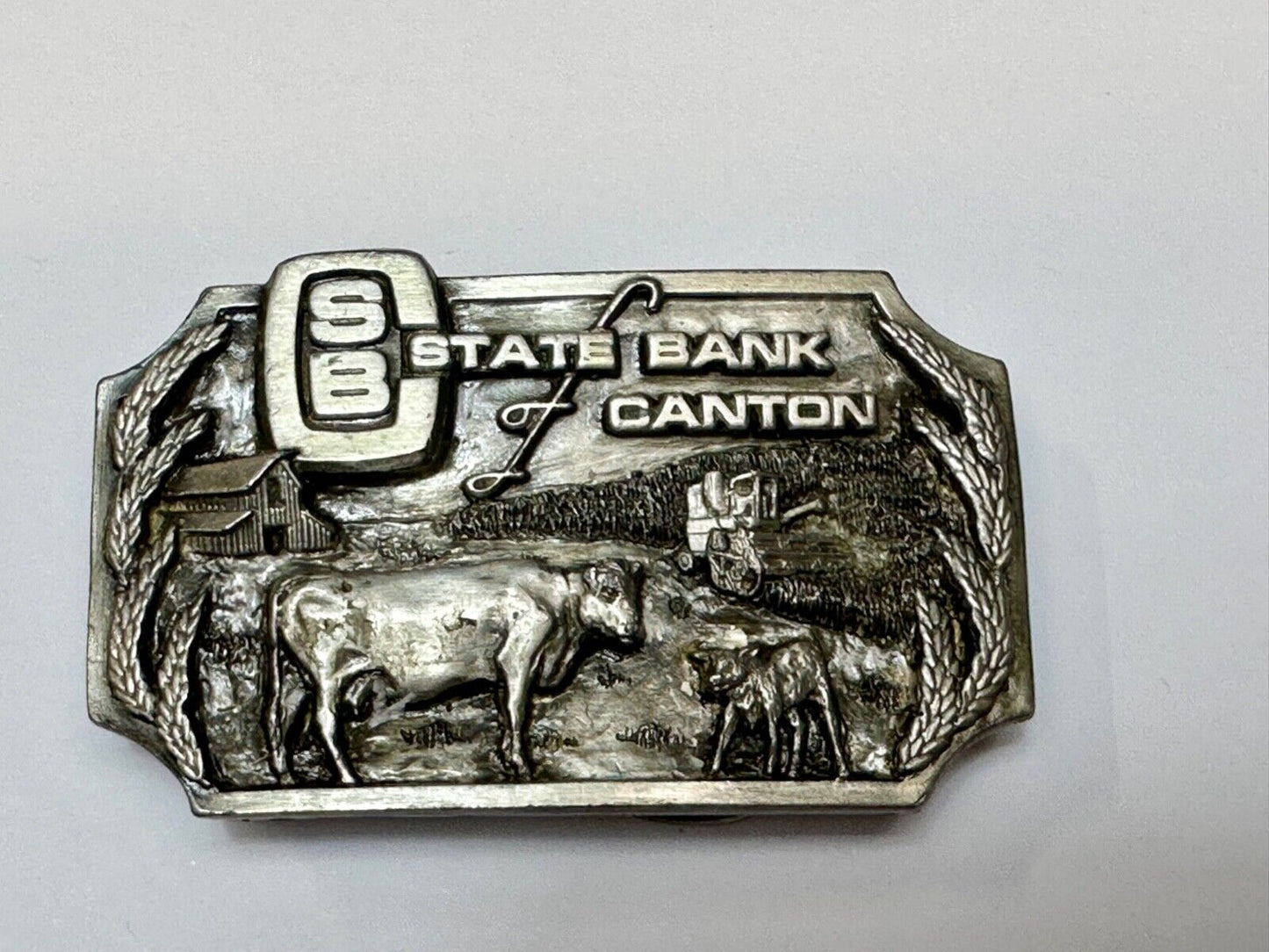 Vintage 1982 The state bank of Canton charted 1895 collectable rare belt buckle