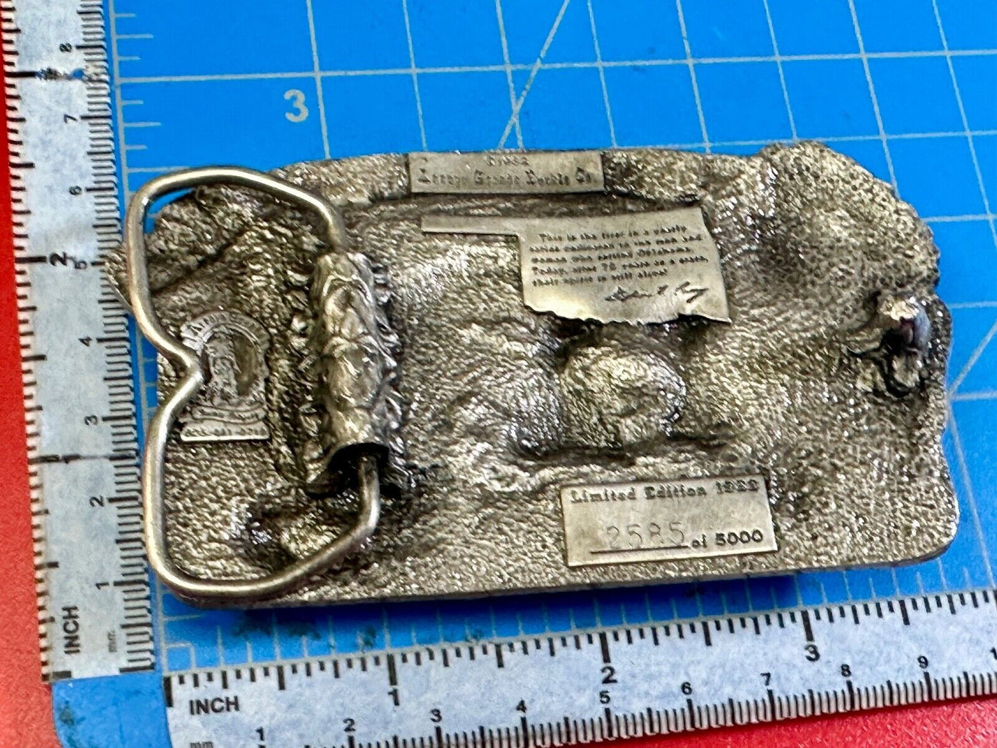 1982 Oklahoma State Commemorative Series limited belt buckle by Arroyo Grande