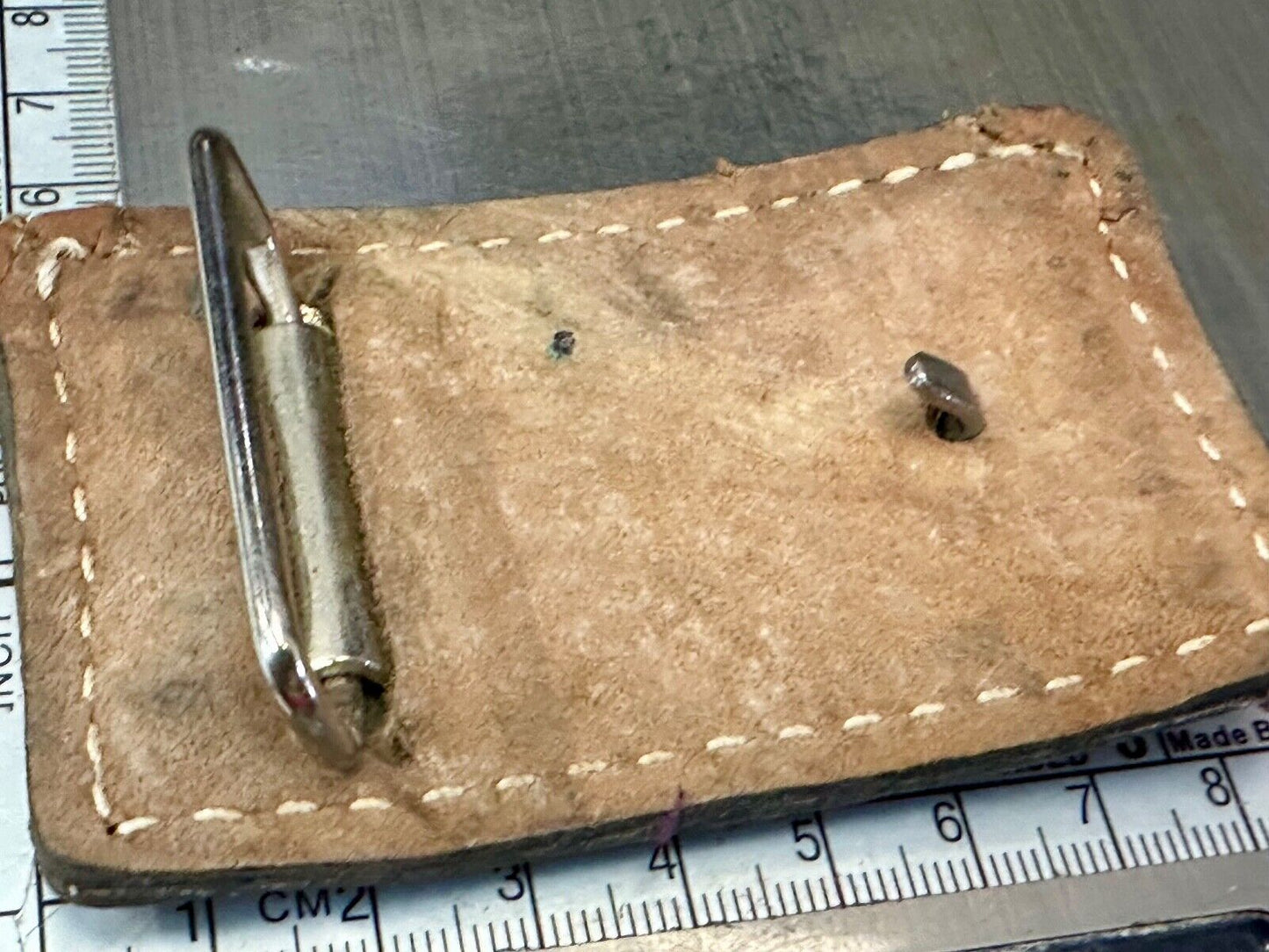 vintage brown leather belt buckle to restore