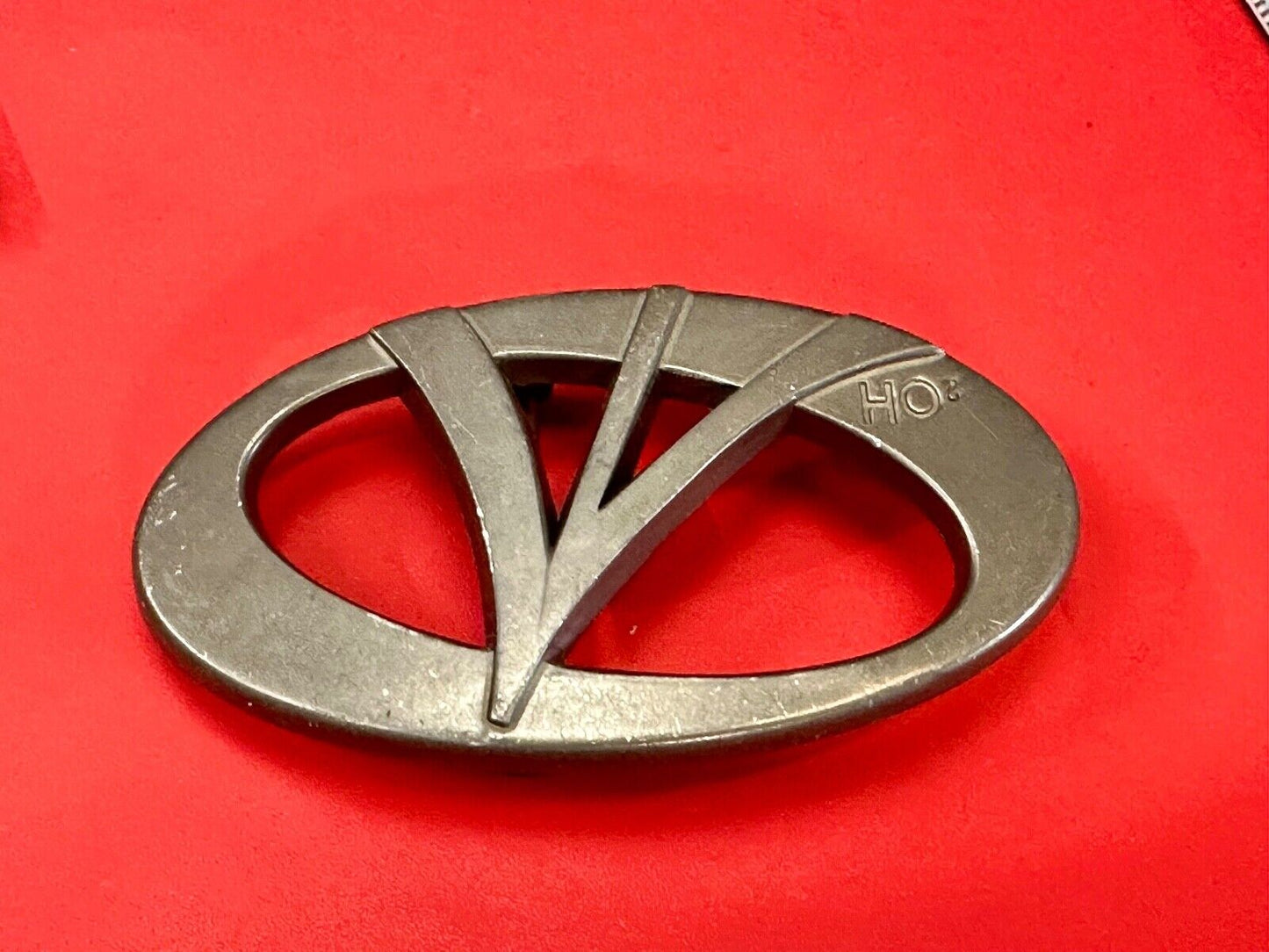 2OH Cutout gold color belt buckle Peace love & Rock & Roll