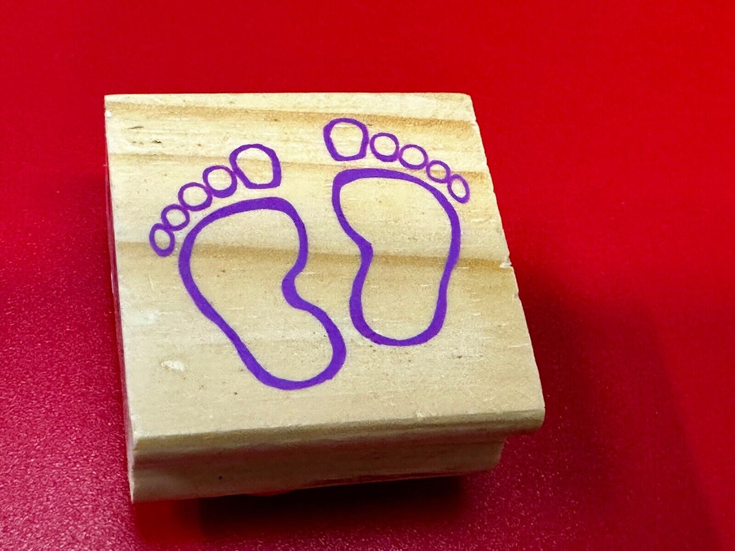 Baby Footprints Feet - NOS 1.5" Rubber Stamp for Crafting and Card Making