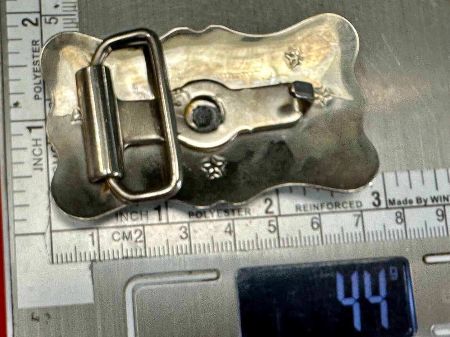 Vintage Cowboy Saddle Bronc western two tone belt buckle with star accents