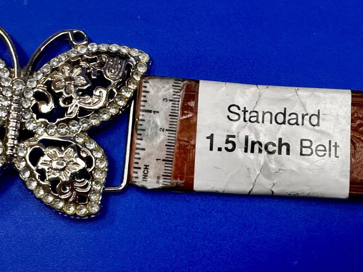 Beautiful Sparkling Butterfly Rhinestone Covered See Through Hippy Belt Buckle