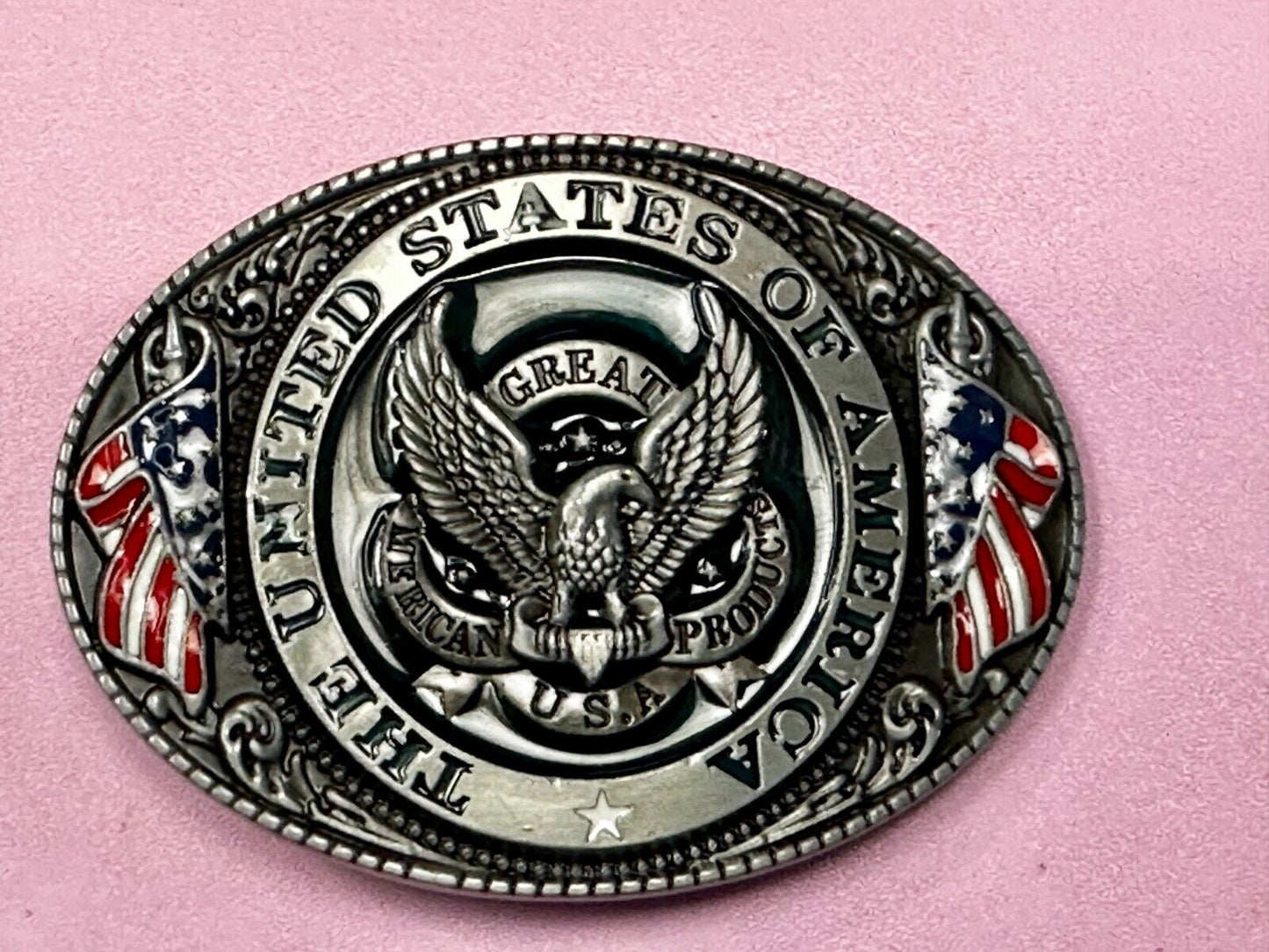 The United States of America Patriots Eagle US Flag Emblem Belt Buckle