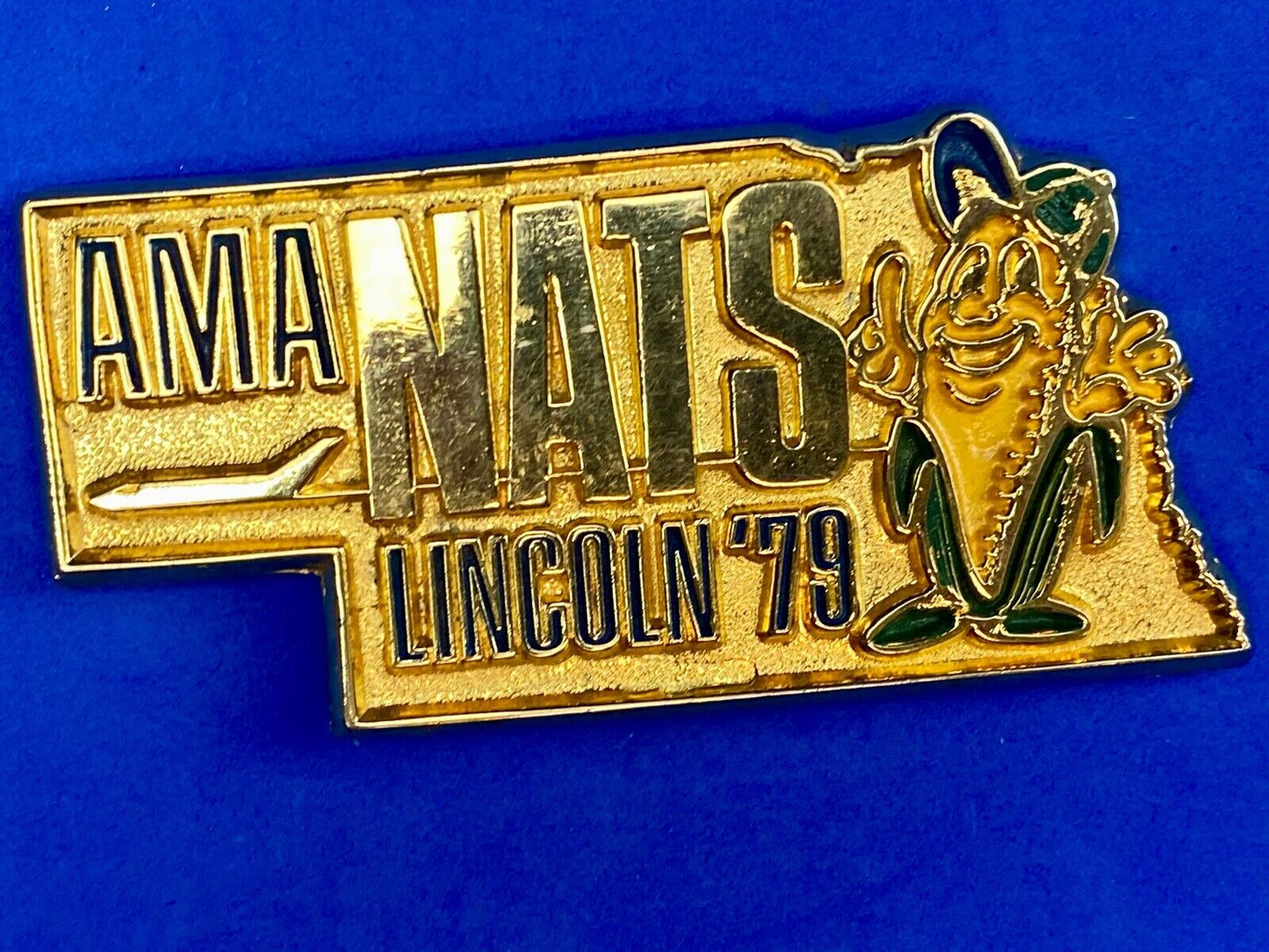 Vintage 1979 National Model Aviation Aeronautics AMA NATS Belt Buckle LINCOLN