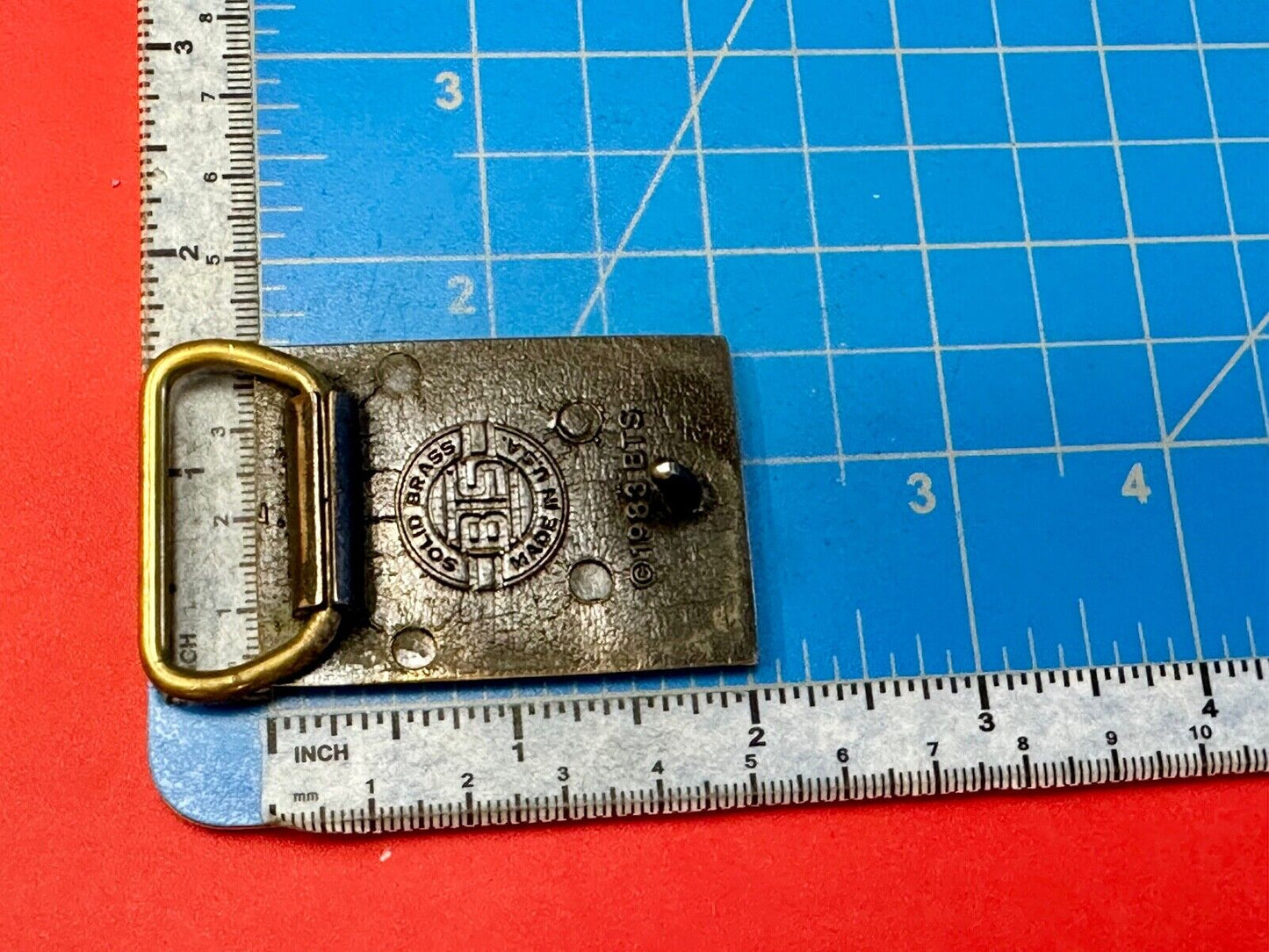 1988 US Olympics 100% Solid Brass Belt Buckle, Olympic Rings Logo & USA '88