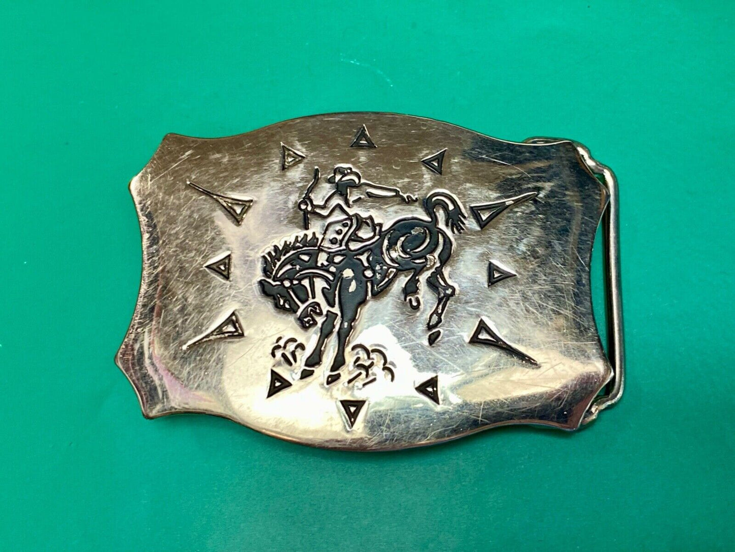 Awesome Chambers belt buckle Western Horseback Cowboy
