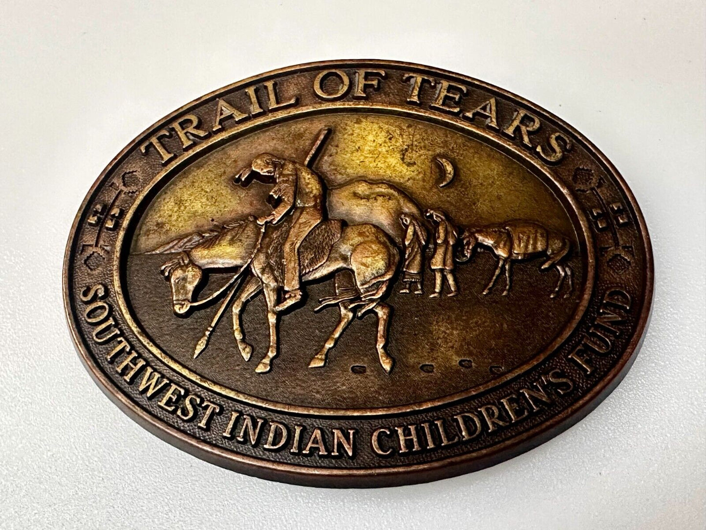 Trail of Tears Southwest Indian Children's Fund Vintage numbered Belt Buckle