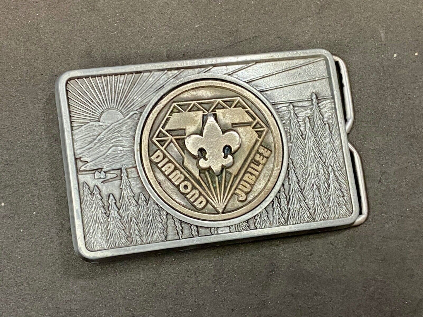 Vintage B.S.A. Diamond Jubilee belt buckle - Boy Scouts of America