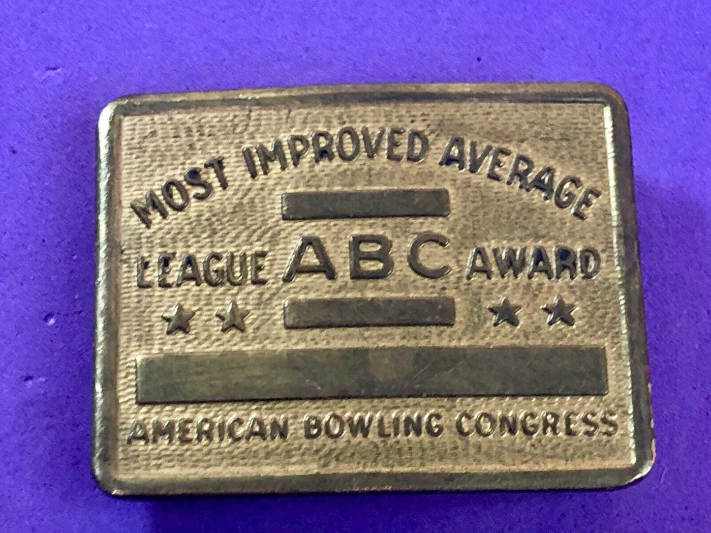 American Bowling Congress Award Belt Buckle Most Improved Average
