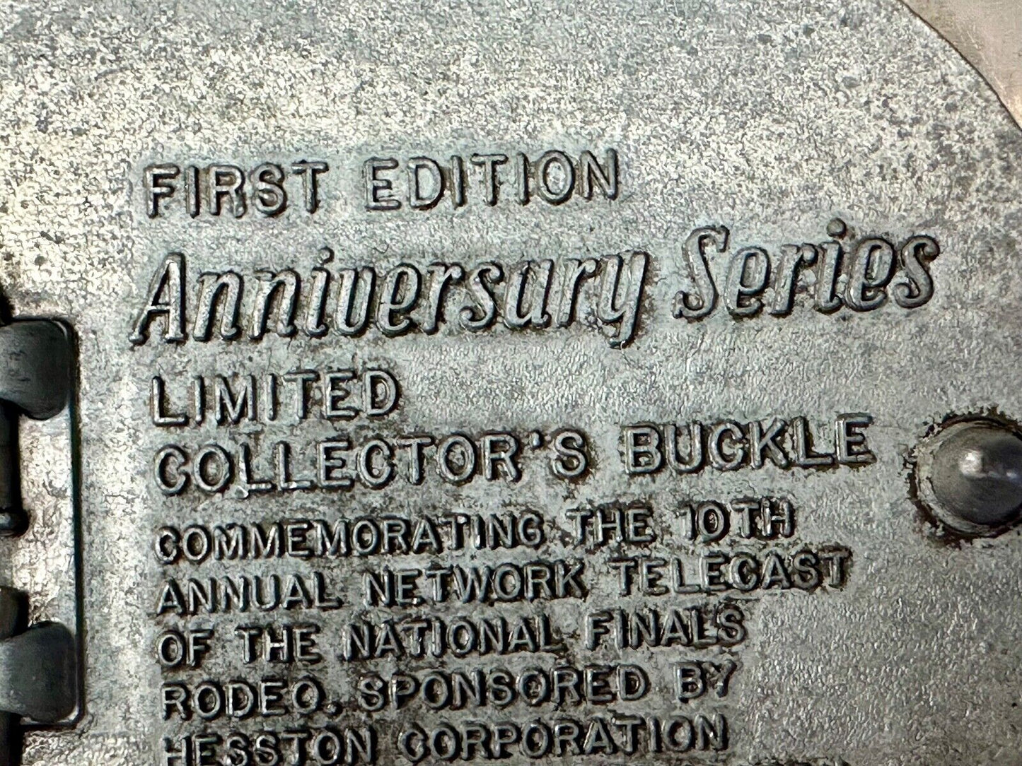 25th Anniversary Series NFR Rodeo Vintage HESSTON Cowboy belt buckle
