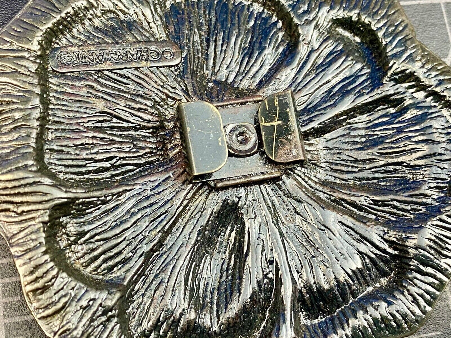 Vintage Charmant of Beverly Hills, CA figural flower belt buckle scarf clip